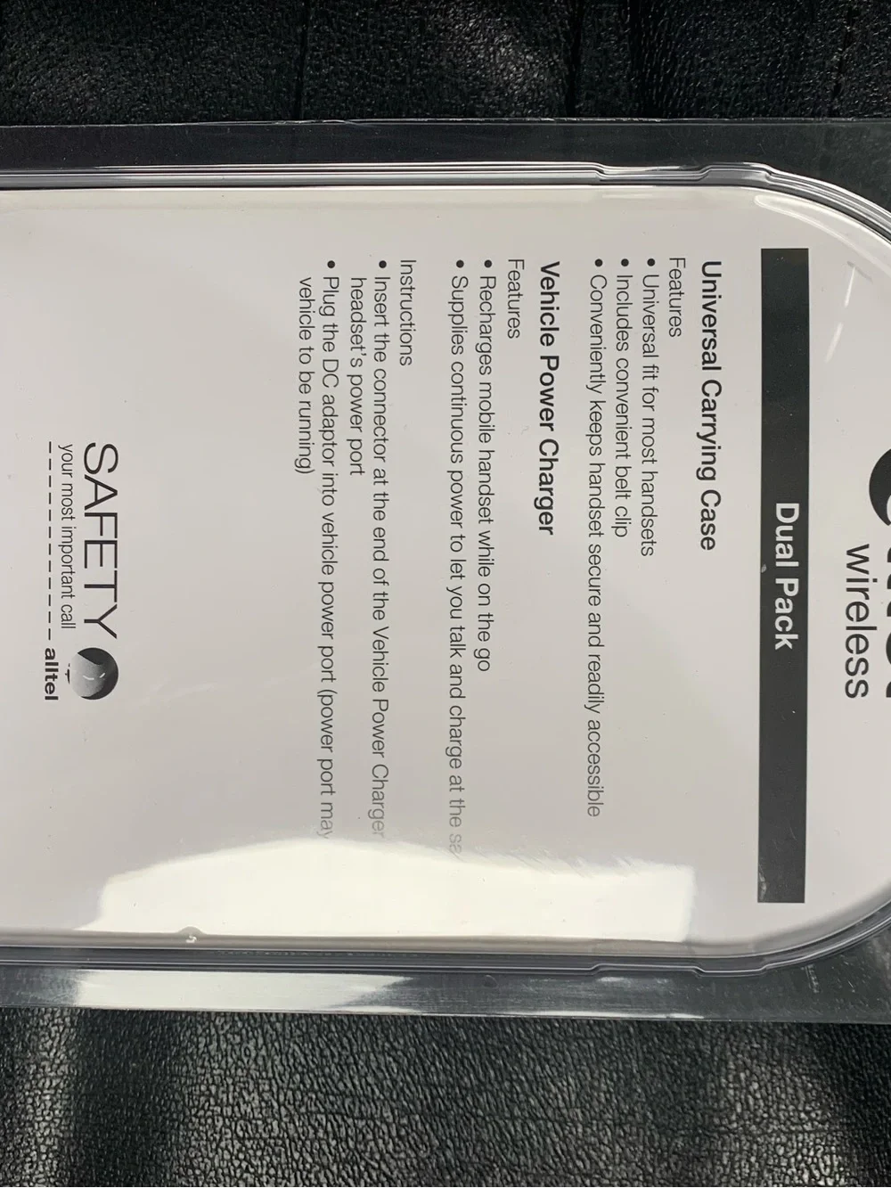 Wireless Black Car Charger & Carry Pouch